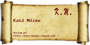 Kató Mózes névjegykártya